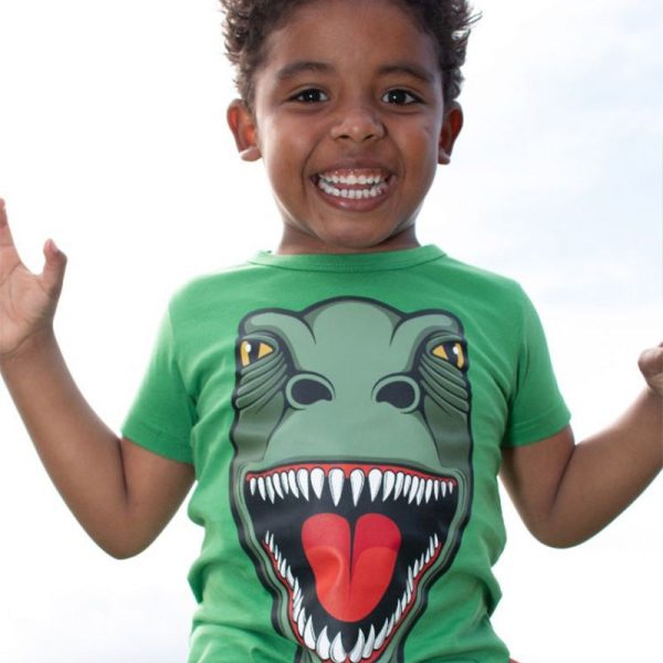 DYR Cph by Danefae Kids T-Rex Dinosaur T-Shirt – Plant Green