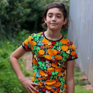 DUNS Sweden Kids Autumn Garden with Pumpkins T-shirt – Black
