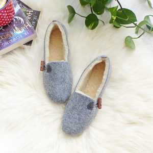 Home Office Komfort warme Damen – Filzhausschuhe Weihnachtsgeschenk Filzwolle – Ballerinas Weinweihungsgeschenk Frauen Heimschuhe aus Wolle