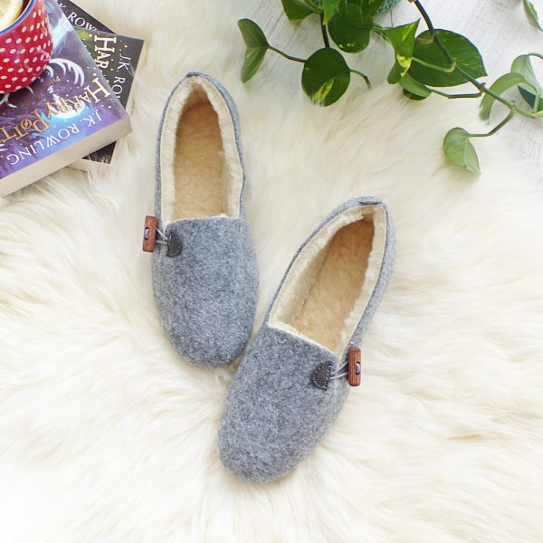 Home Office Komfort warme Damen – Filzhausschuhe Weihnachtsgeschenk Filzwolle – Ballerinas Weinweihungsgeschenk Frauen Heimschuhe aus Wolle