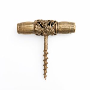 Corkscrew “wine barrels”, brass, 110 mm.