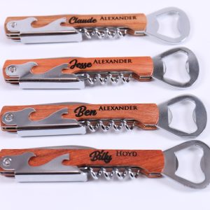 Personalized Groomsmen Gift Bottle Opener Multiple-In-One Corkscrew Father’s Day Son Gift Laser Engraved Beer Wine Opener