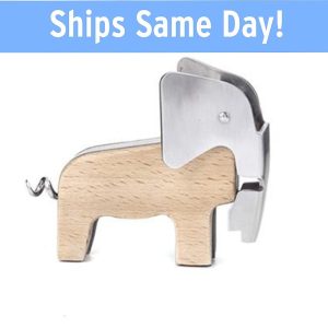 Personalized Elephant Corkscrew – Custom Corkscrew – Wood Corkscrew – Unique Elephant Gift – Wine Gift