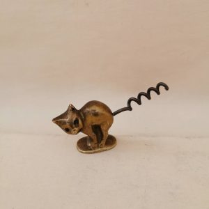 Bottle opener cat 50s brass corkscrew brass opener