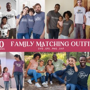 BUY 4 GET 50% OFF Matching Family Outfits svg bundle – family matching shirts – mommy daddy matching outfit svg cut file for cricut