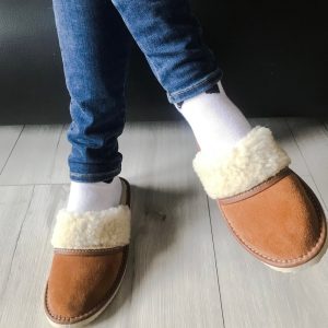 Natural Leather Sheepskin Slippers Suede Soft Fur Comfy Warm Indoor Home Working Gift Different Colours All Sizes