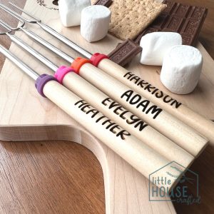 Personalized S’mores stick – Marshmallow Sticks – Camping accessories – Custom Skewers – House Warming – Campfire – Smores Toasting Stick