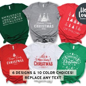 Custom Family Christmas Shirts, Personalized Matching Family Christmas Shirts, Family Holiday T-shirts, Kids Matching Christmas Shirts 2022