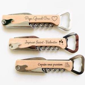 Personalized lemonade maker / Bottle opener knife Corkscrew / Father’s Day gift godfather godmother / Witnesses Birthday Christmas Wedding