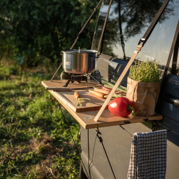 VW Bus vanaussentisch I Camping Vanlife Van hanging outdoor table, Outdoor Kitchen, table hanging table hanging shelf, Fits any sliding door