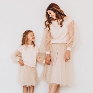 Mother And Daughter Matching Outfit, Mommy And Me Tulle Tops, Bishop Sleeve Blouses, Puff Sleeve Blouse, Mommy and Me Outfits, Gifts For Mom