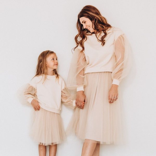 Mother And Daughter Matching Outfit, Mommy And Me Tulle Tops, Bishop Sleeve Blouses, Puff Sleeve Blouse, Mommy and Me Outfits, Gifts For Mom