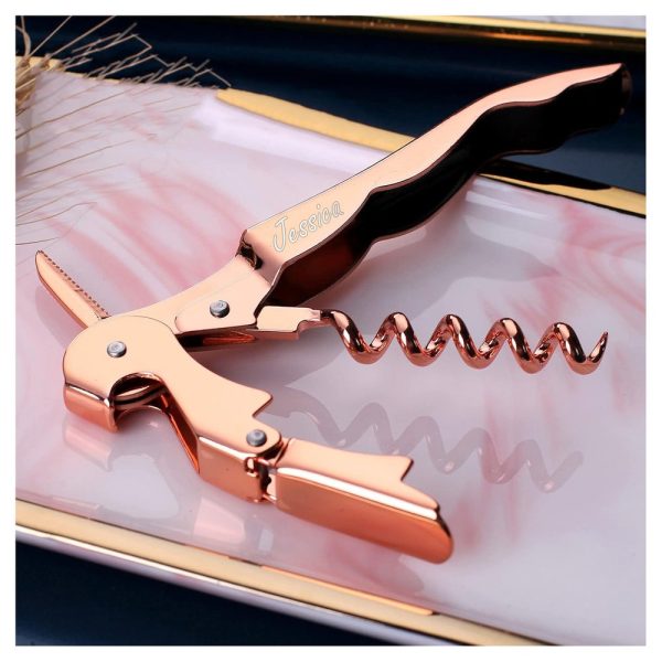 Personalized CORKSCREW Custom Engraved Wine Bottle Opener Bridesmaid Mothers Day Gift for Her Mom Women Wedding Bridal Shower Housewarming