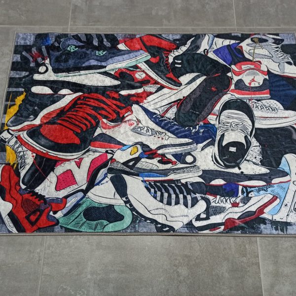 Sneakers Rugs, Graffiti Rugs, Popular Rugs, Modern Rugs, Office Decor Rug, Step Rug, Luxury Rug, Accent Rug, Home Decor Rug, Corridor Rug,