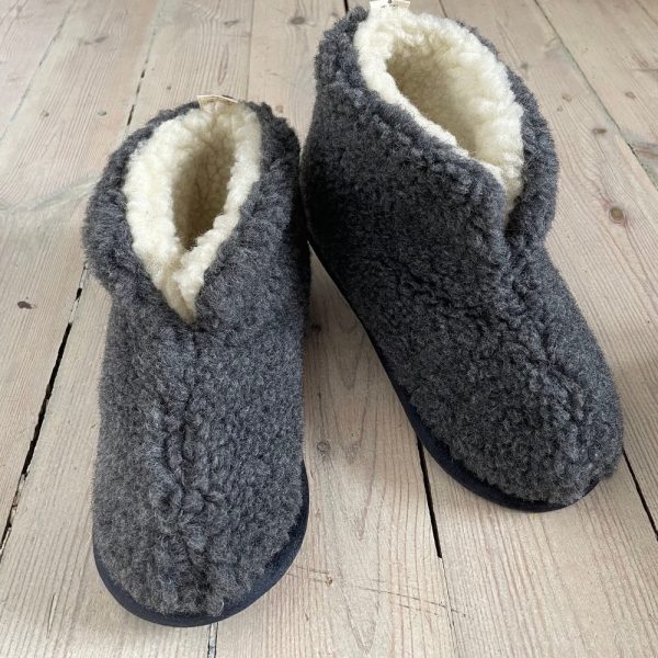 Eco Women’s / Men’s Merino Pure Sheep’s Wool Slippers/ Sheepskin Slippers – Non Slip Sole ,Birthday Gift