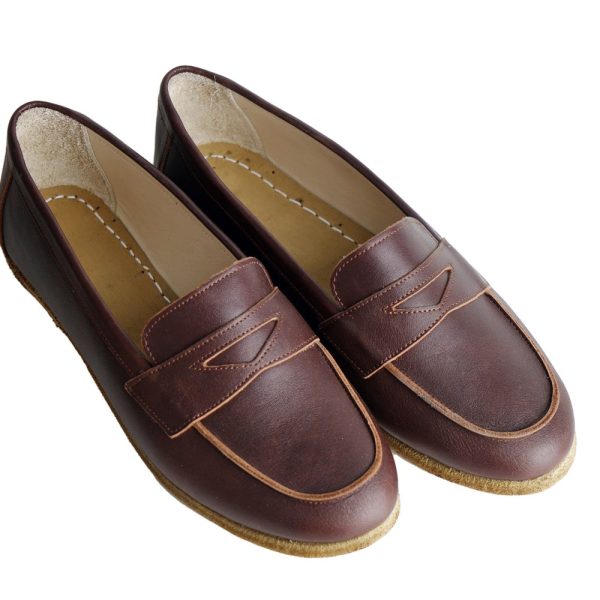 Women LOAFER Moccasin Heel Shoes for Businesswoman DaRK BROWN Smooth Leather Handmade, Dress Formal Oxfords Lace Up