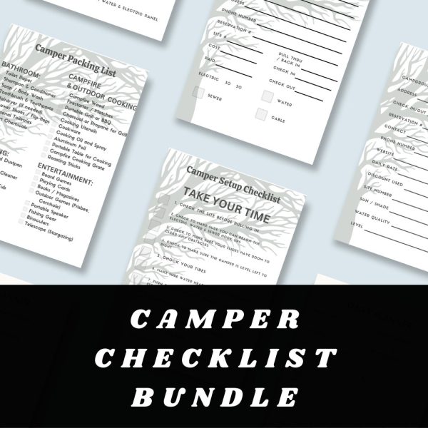 Camper Checklist Printable Bundle Trees