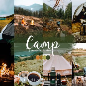 20 Camp Mobile and Desktop Presets, Earthy Tones Presets, Green Airy Presets, Instagram Filter, Dark Outdoor Camp Preset