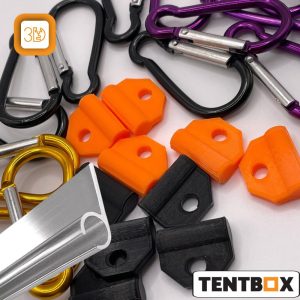 Tent Box accessory C-Rail Hanging Carabiner Clip for Roof Tents, Awnings, and Keder Rails | Camping Gear Organizer and Travel Accessory