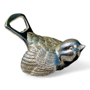Sparrow Figure Vintage Bottle Opener Corkscrew Metal Bird Shaped Figurine