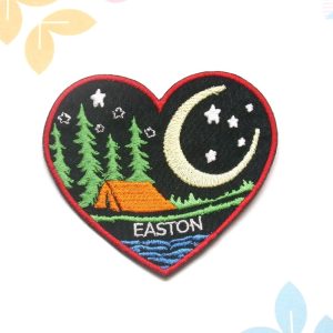 Name Patch Custom Your Name Moon Stars Tent Forest Personalized Embroidered Iron-On Applique Clothing Vest Jacket, Nature Camping Adventure