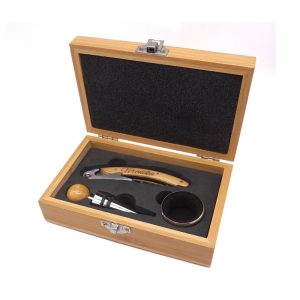 Bamboo wine set box with individual engraving – wine box gift