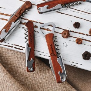 Personalized Engraved Wine Bottle Opener – wedding party gifts for groomsmen ,the perfect gift for the best man and wine enthusiasts
