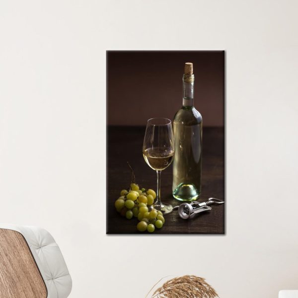 Wine Canvas Art, Grapes Wall Art, Wine Glass Art, Corkscrew Canvas, Pub Poster Decor, Kitchen Canvas Art, Club Wall Art, Modern Wall Art