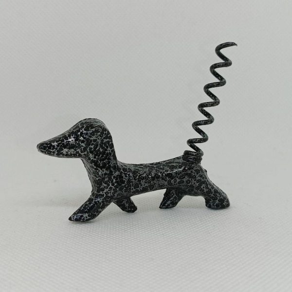 Vintage corkscrew Dog, Dachshund, Metal Bottle opener, Soviet Era Figurine Dog, Walter Bosse dog replica, Vintage corkscrew