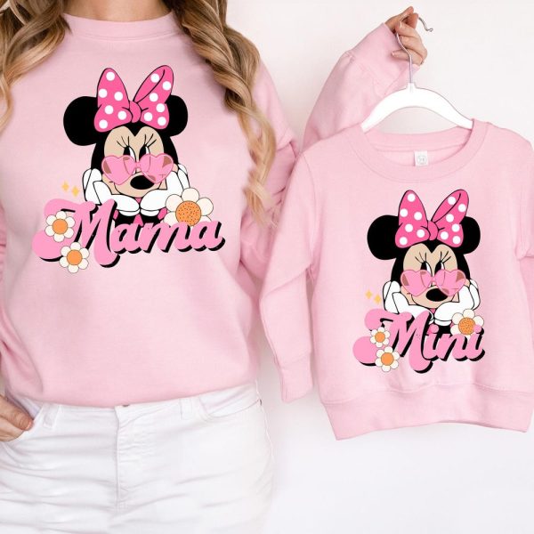 Disney Minnie Mama Mini Sweatshirt, Disney Mama and Mini Shirt, Disney Family Matching T-Shirt, Mini Mouse Mom Tee, Mother’s Day Shirt
