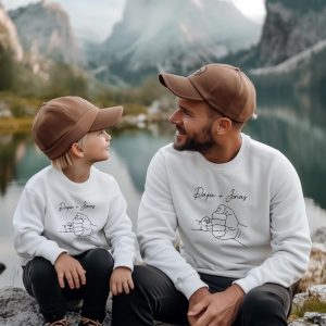 Perfect pairing: Personalized father and child sweatshirts. Dad and me sweaters. Matching family outfits. Christmas gift. Dad & child set.