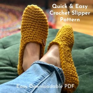Retro Crochet Slipper Pattern, Crochet Slipper Download, PDF Pattern, Quick Easy Crochet Pattern, Crochet Gift Pattern, Vintage Style