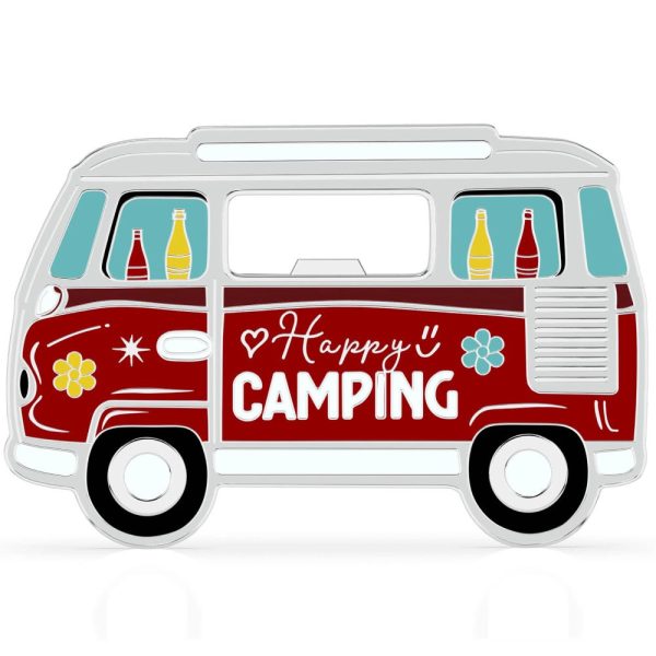 LANOLU Bottle Opener Magnet Camping Bus, Motorhome Gift, Camping Gadgets Caravan, Camper Gifts, Magnetic Metal