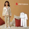 Kids Pajamas Sewing Patterns PDF  | Kids Pajama Pattern | Nightwear Sewing Patterns for Kids | Toddler Pajama Pattern | Kids Sewing Patterns