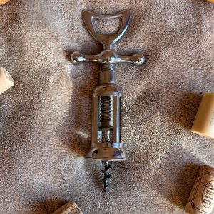 Vintage Italian stainless corkscrew Gabbia Wine bar tools Bottle opener Wine lover gift Present for him Vintage silver metal corkscrew