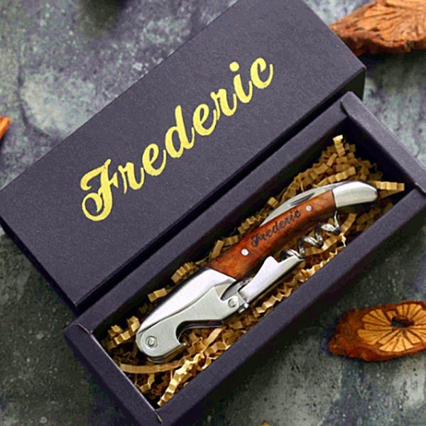 Personalized Wooden Handle Corkscrew, Custom Wine Opener, Groomsmen Gifts, Best man Wedding Gift, Men’s Gift, Gift for Boss