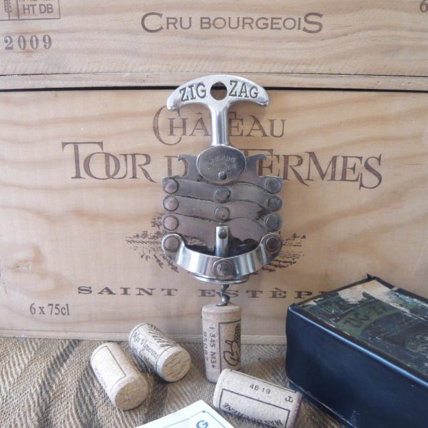 1950’s Zig Zag Corkscrew with its original guarantee and cardboard box Bottle Opener Zig Zag Corkscrew Collectibles Corkscrew Wine Accessory