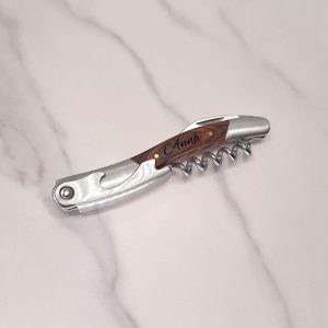 Premium waiter’s knife with individual engraving – wine opener corkscrew