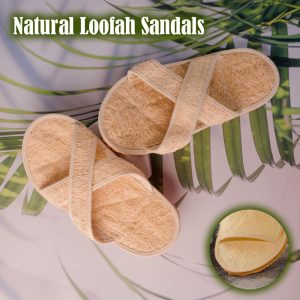 Natural Loofah Sandals, Loofah Slippers, Office Slippers, Massages the soles of the feet, absorbs foot sweat, Size 35-43.