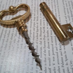 Vintage brass key corkscrew collectable