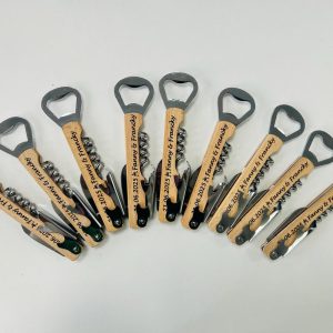 personalized wooden lemonade maker – bottle opener knife corkscrew – Father’s Day – bachelorette party wedding gift