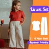 Kids Pajama Sewing Pattern PDF, DIY Knit Pajama Set for Boys and Girls, Long Sleeve Top and Pants Sleepwear
