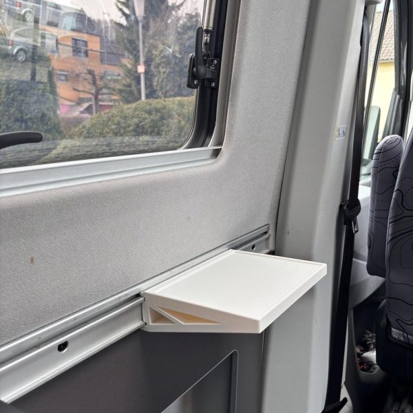 Mini table VW Grand California 600/680 – Camper back seat storage table | 3D-printed travel table without drilling | Vanlife camping accessories
