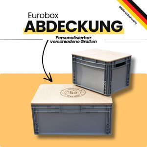 Eurobox lid made of multiplex – customizable | Wooden cover for Eurobox | Camping accessories | Stool | Workshop table top