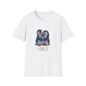 Penguen, Family Themed Unisex Softstyle T-Shirt, Cute Animal Tee, Gift for Family, Birthday Shirt, Matching Family Outfits, Casual Wear