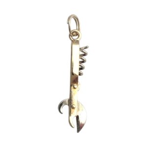 14k Yellow and White Gold Articulating Mini Corkscrew Charm #21082