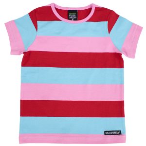 Villervalla Kids Multi-Stripe T-Shirt – Berry Red