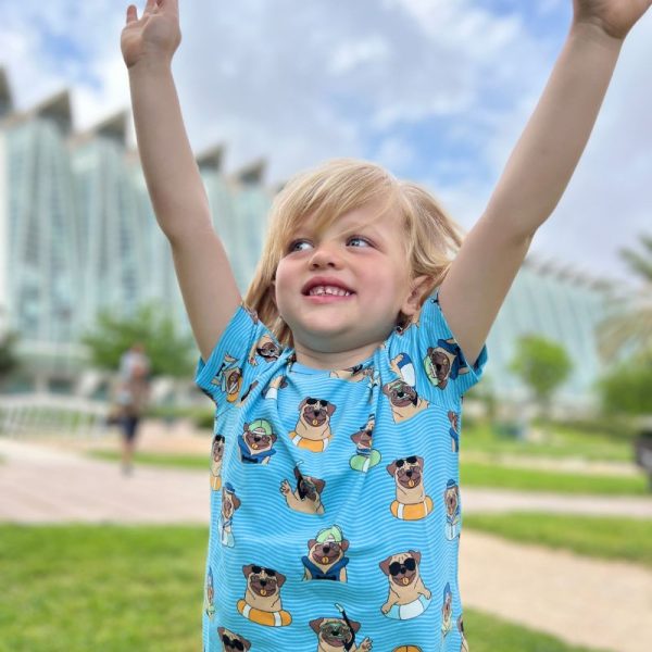 Villervalla Kids Pool Dogs T-Shirt – Aqua Blue