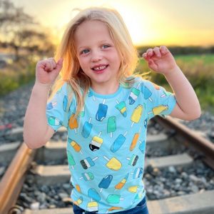 Villervalla Kids Ice Cream Popsicle T-Shirt – Aruba Blue